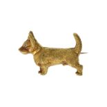 Antique Victorian 15ct Gold Corgi Dog Brooch