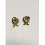 Tiffany and Co. Gold Paloma Picasso 18ct yellow gold Loving Heart stud earrings