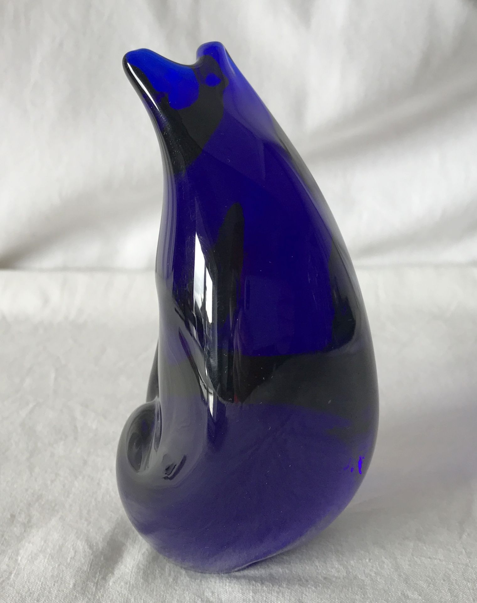 Rare Okra Experimental Trial Piece by Sarah Cowan - Cat Sculpture Art Glass Test for c1999 Ltd Edn - Image 4 of 13