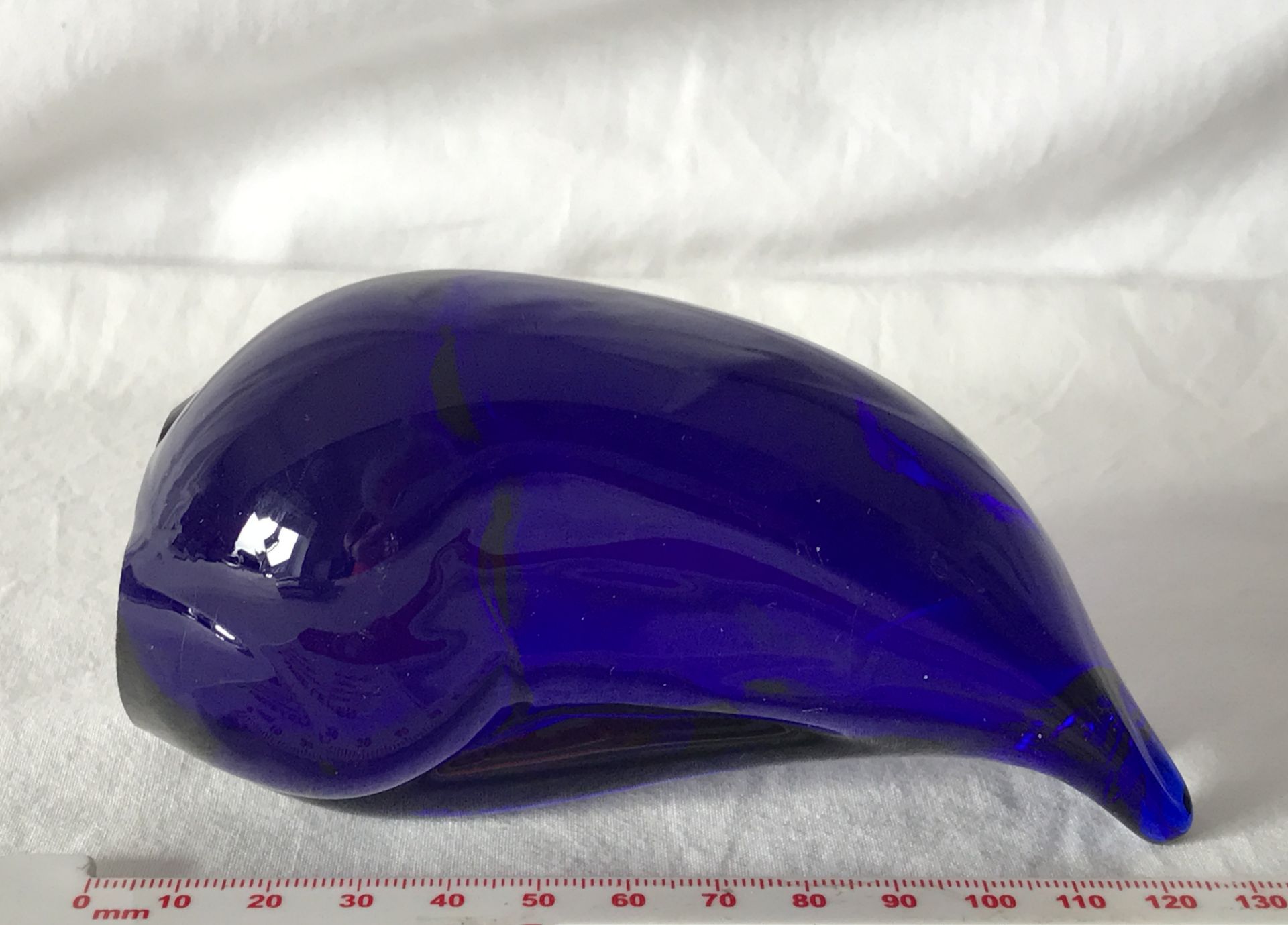 Rare Okra Experimental Trial Piece by Sarah Cowan - Cat Sculpture Art Glass Test for c1999 Ltd Edn - Image 7 of 13