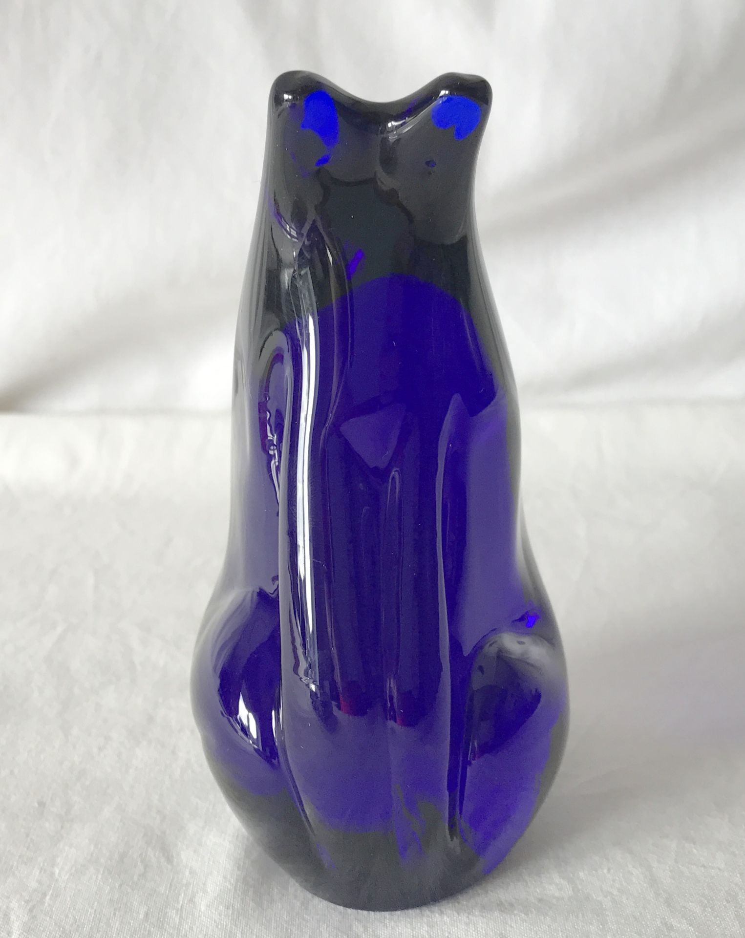 Rare Okra Experimental Trial Piece by Sarah Cowan - Cat Sculpture Art Glass Test for c1999 Ltd Edn - Image 5 of 13