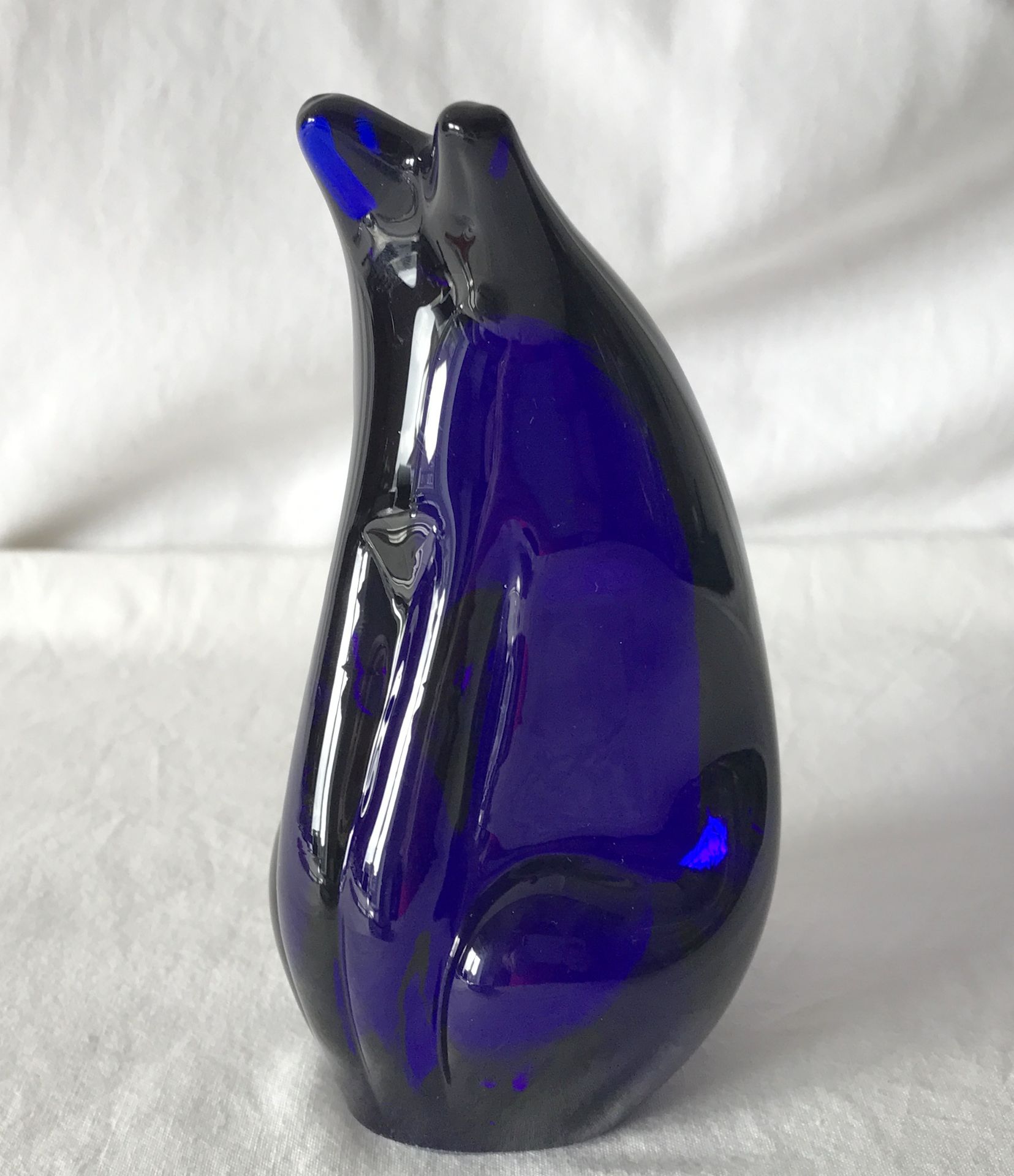 Rare Okra Experimental Trial Piece by Sarah Cowan - Cat Sculpture Art Glass Test for c1999 Ltd Edn - Image 2 of 13