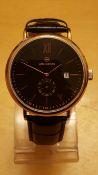 BRAND NEW ENZO GIOMANI GENTS LEATHER STRAP WATCH, 645, DATE DISPLAY, COMPLETE WITH GIFT BOX AND 5