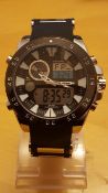 BRAND NEW QUAMER GENTS DIGITAL WATCH, 640, DUAL TIME ZONE, ALARM, STOP WATCH, COMPLETE WITH GIFT