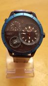BRAND NEW SOFTECH GENTS DUAL TIME WATCH, 675, COMPLETE WITH GIFT POUCH