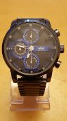 BRAND NEW SOFTECH GENTS DUAL TIME WATCH, 672, COMPLETE WITH GIFT POUCH