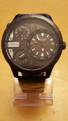BRAND NEW SOFTECH GENTS DUAL TIME WATCH, 677, COMPLETE WITH GIFT POUCH