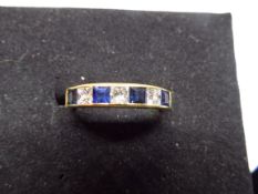 Very High quality 18CT Gold Diamond and Sapphire ring