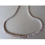 15ct Diamond tennis style necklace. 3 claw setting. Graduated diamonds, I colour, Si2 clarity