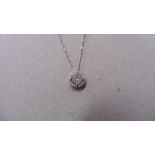 0.70ct diamond set pendant. Brilliant cut diamond I-J colour, si2-I1 clarity. Halo setting with