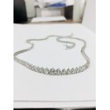 6.50ct Diamond tennis style necklace. 3 claw setting. Graduated diamonds, I colour, Si2 clarity