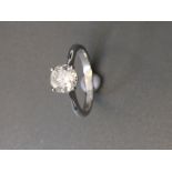 1.31ct diamond solitaire ring set in 18ct white gold. 4 claw setting. Colour and clarity. Ring