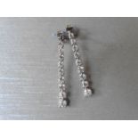 1.50ct graduated diamond drop earrings. Graduated brilliant cut diamonds, I colour, si2 clarity