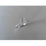 0.98ct diamond solitaire ring with a princess cut diamond. i colour and i1 clarity. Set in 18ct gold