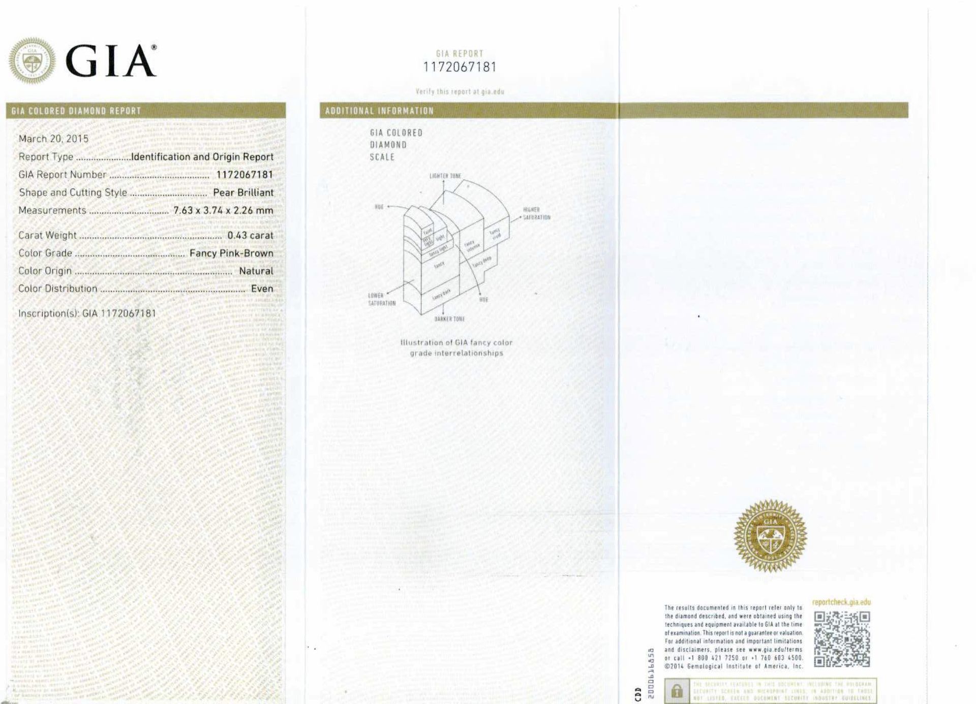 An unmounted Pear-shaped diamond weighing app. 0.43ct. - Image 2 of 2