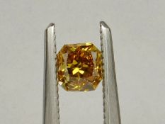An unmounted radiant-shaped diamond weighing app. 0.51ct.