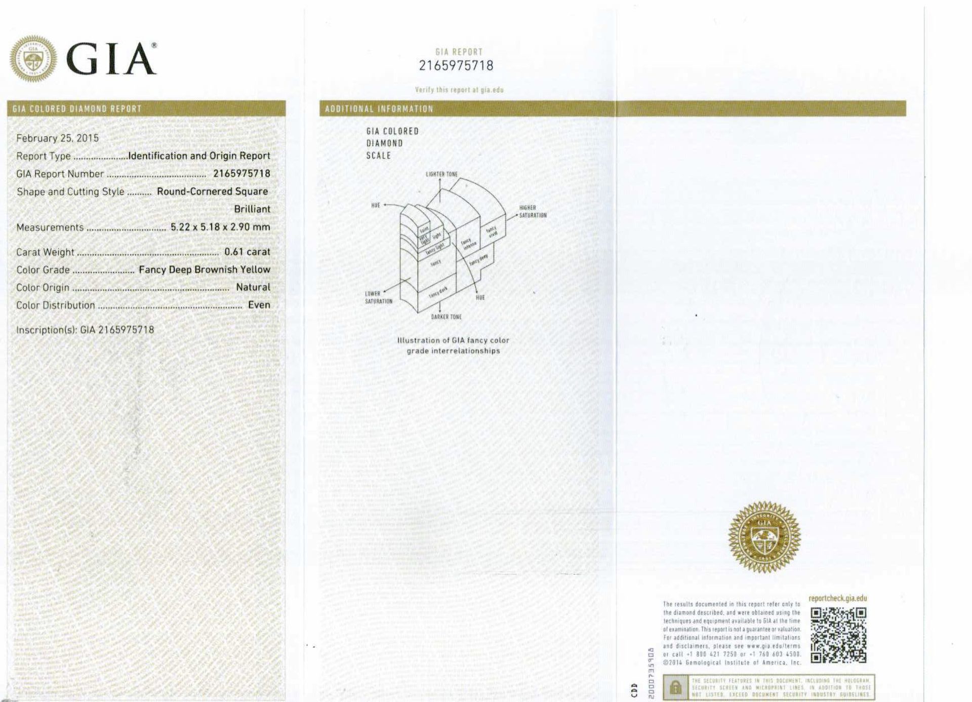 An unmounted Radiant-shaped diamond weighing app. 0.61ct - Image 2 of 2