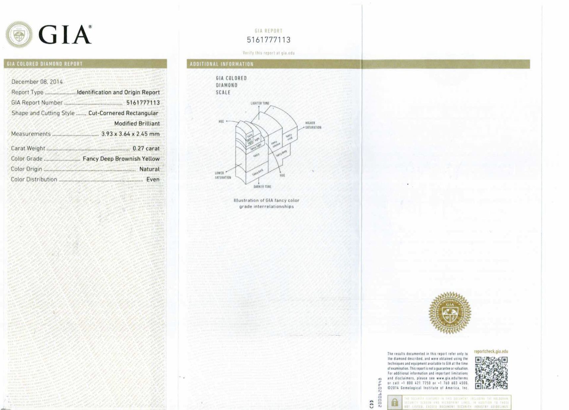 An unmounted Radiant-shaped diamond weighing app. 0.27ct. - Image 2 of 2