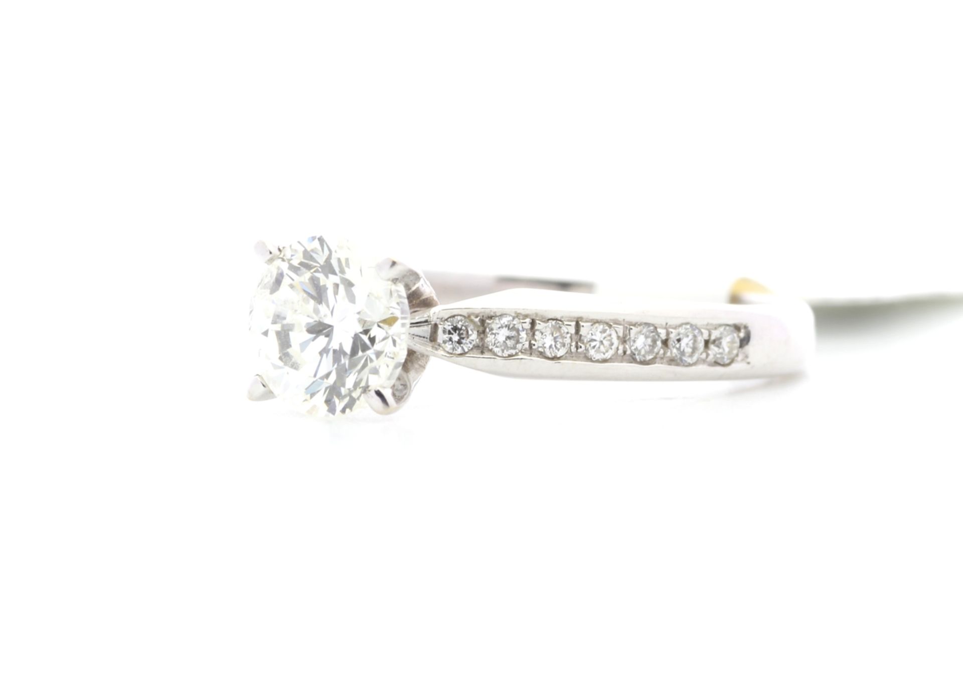 18k White Gold Single Stone Claw Set With Stone Set Shoulders Diamond Ring 1.00 (0.50) - Image 2 of 3