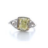 GIA Certified Fancy Yellow Halo Ring