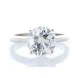 18ct White Gold Single Stone Prong Set Diamond Ring 3.00