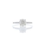 18ct White Gold Single Stone Prong Set With Stone Set Shoulders Diamond Ring 1.05