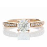 18ct Rose Gold Single Stone With Stone Set Shoulders Diamond Ring (0.72) 0.84