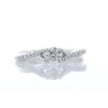 18ct White Gold Single Stone Claw Set With Stone Set Shoulders Diamond Ring 0.50 (0.35)