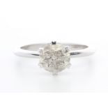 18ct White Gold Single Stone Claw Set Diamond Ring 1.70