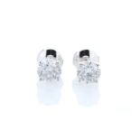 18ct White Gold Single Stone Claw Set Diamond Earring 2.36