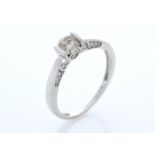 18ct White Gold Single Stone Prong Set With Stone Set Shoulders Diamond Ring 0.60