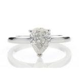 18ct White Gold Single Stone Pear Cut Diamond Ring 1.02