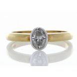 18ct Single Stone Oval Cut Diamond Ring 0.50