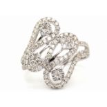 18ct White Gold Fancy Cluster Diamond Ring 1.15