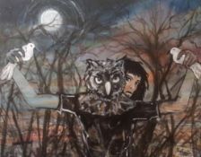 Owl Woman . Acrylic on canvas. 76x61x4