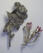 Pair Of Marcasite Brooches