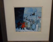 Original Nick Holly Painting Of St Thomas, Swansea Overlooking Swansea Bay