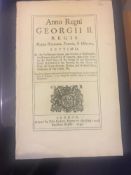 Early 18th Century Black Letter Act of Parliament King George II 1727 London