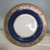 Antique blue gilt porcelain plate Spode Copeland's for Davis Collamore & Co NY