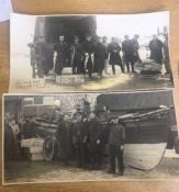 Two original vintage black and white photographs "Return RAF Scarborough" Fish