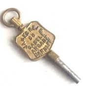 Antique Welsh Victorian watch key advertising James Keir Castle Arcade Cardiff