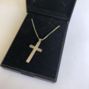 A vintage Silver cross pendant on a 16 inch 925 chain, boxed
