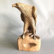 Beautiful large carved wood/wooden figure of a Golden Eagle - 38cm (15 inches)