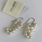 Silver (925) and Freshwater Cultured Pearl Dangle Hook Earrings by Valero Pearls