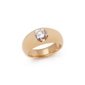 Cartier 18k Yellow Gold Solitaire Diamond Ring