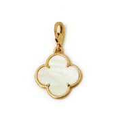 Van Cleef & Arpels 18k Yellow Gold Mother Of Pearl Pure Alhambra Charm