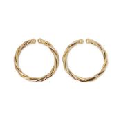 Cartier 18k Yellow, White & Rose Gold Trinity Hoop Earrings