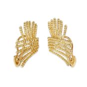 Tiffany & Co. 18k Yellow Gold Rope Design Schlumberger Earrings