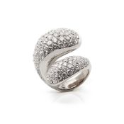 De Grisogono 18k White Gold Diamond Contrario Ring