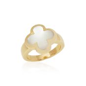 Van Cleef & Arpels 18k Yellow Gold Mother Of Pearl Pure Alhambra Ring